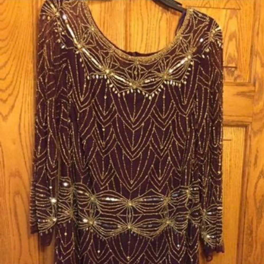 Formal dress size 14 Plum color beaded Party dress